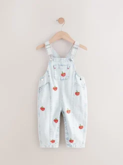 Next À rayures - Salopette % coton brodée à la fraise 100coton (3mois-7ans) Discount