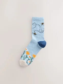 Next Abeille bleu marine/ocre - Paquet de chaussettes de cheville 4 Best