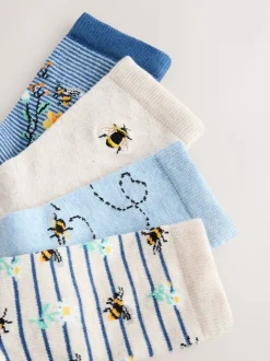 Next Abeille bleu marine/ocre - Paquet de chaussettes de cheville 4 Best