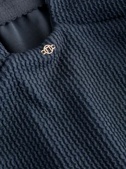 Next Acier Bleu Effet froissé - Maillot de bain décolleté avec contrôle de l'abdomen Sale