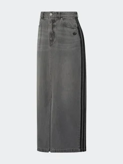 adidas originals Jupe mi-longue en jean 100% coton à rayures Adicolour 3 Best