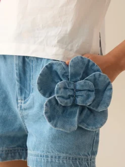 Angel & Rocket Eden Shorts 3D Flower Denim Clearance