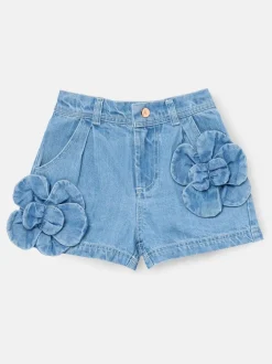 Angel & Rocket Eden Shorts 3D Flower Denim Clearance