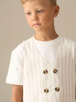 Angel & Rocket Jake Ensemble gilet à rayures double boutonnage et t-shirt Online