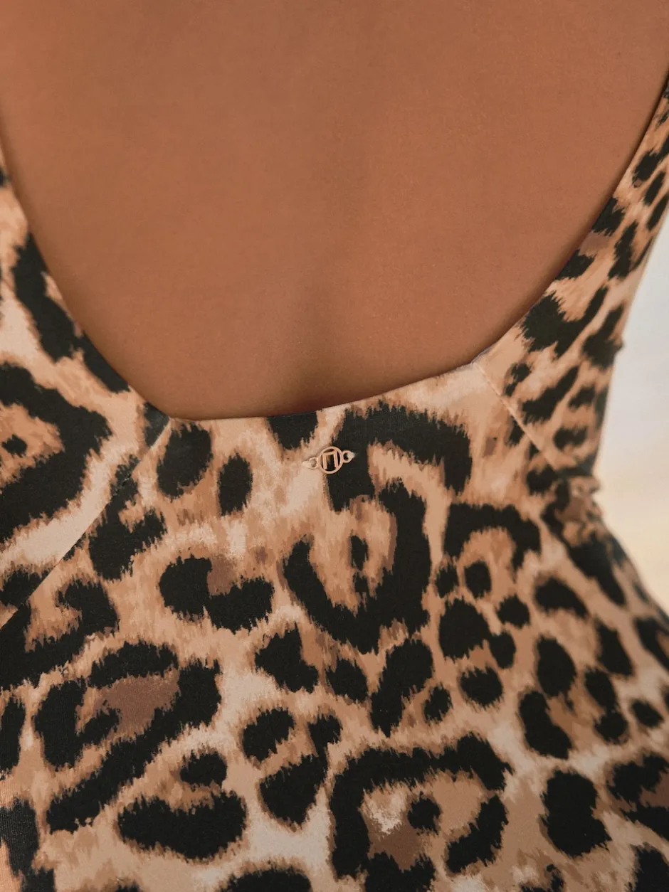 Next - Maillot de bain plongeant et galbant avec contrôle du ventre animal Clearance