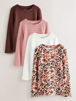 Next - T-shirts côtelés à manches longues Lot de 4 (3à16ans) animal