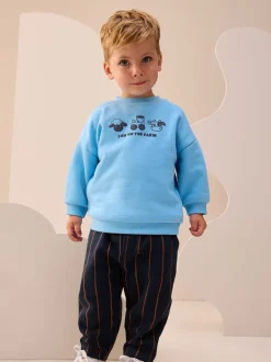 Next - Ensemble Sweatshirt et Joggers Rayure (3mths-7yrs) Animal de ferme bleu Sale