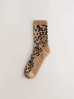 Next - Chaussettes de sport à semelles coussinées 3 Pack avec soutien de la voûte plantaire Animal rayé New