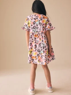 Next Animal rose - Manches courtes Jersey Robe (3-16yrs) Sale