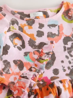 Next Animal rose - Manches courtes Jersey Robe (3-16yrs) Sale
