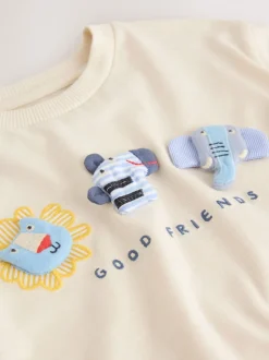 Next animaux de safari neutres - T-shirt rembourré 3D à manches courtes (3mois7ans)