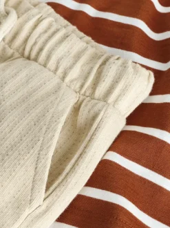 Next Animaux rembourrés Rayures marron rouille - Ensemble T-shirt et short Manches courtes (3mths-7yrs) Best