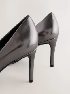 Next Anthracite - Chaussures de cour mi-hautes en cuir détail nœud Forever Comfort® Outlet