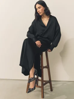 Next Anthracite - Chaussures de cour mi-hautes en cuir détail nœud Forever Comfort® Outlet