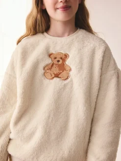 Next Applique ours Crème - Ensemble pyjama en polaire (12mois-16ans) Best