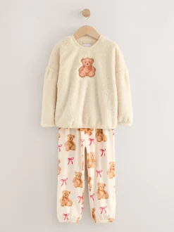 Next Applique ours Crème - Ensemble pyjama en polaire (12mois-16ans) Best