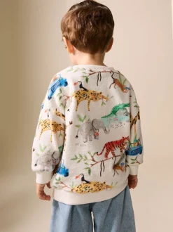 Next - Sweat imprimé All-over Col rond (3mois -7ans) Aquarelle à animaux Hot