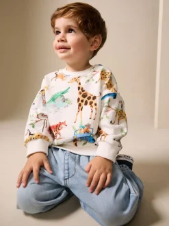 Next - Sweat imprimé All-over Col rond (3mois -7ans) Aquarelle à animaux Hot
