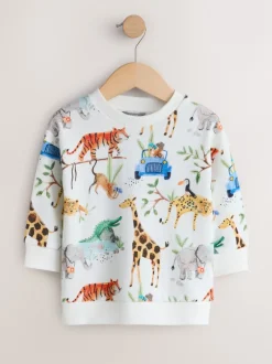 Next - Sweat imprimé All-over Col rond (3mois -7ans) Aquarelle à animaux Hot