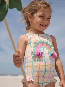 Next Arc-en-ciel à carreaux - Maillot de bain à franges (3mths-7yrs) Online