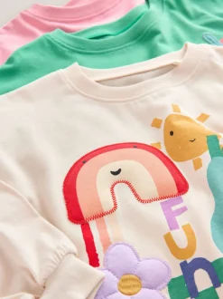 Next Arc-en-ciel - Hauts à manches longues avec personnages, lot de 3 (3mois-7ans) Hot