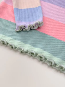 Next - T-shirt à manches longues en côtes (3mths-7yrs) Arc-en-ciel Best