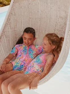 Next Arc-en-ciel Animal tie-dye - Maillot de bain Sunsafe à manches courtes (3mois à16ans) New