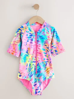 Next Arc-en-ciel Animal tie-dye - Maillot de bain Sunsafe à manches courtes (3mois à16ans) New