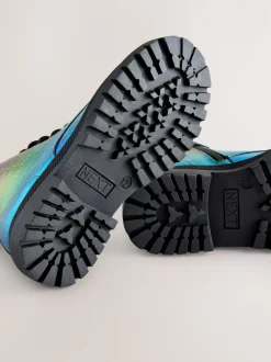 Next - Warm Lined À lacets Ankle Bottes Arc-en-ciel métallisé Best