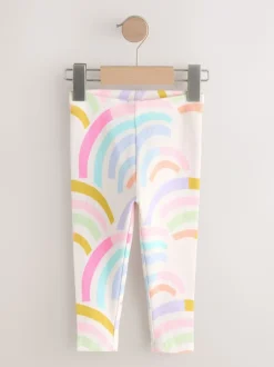 Next Arc-en-ciel pastel - Lot de 5 leggings côtelés (3mois-7ans) Clearance
