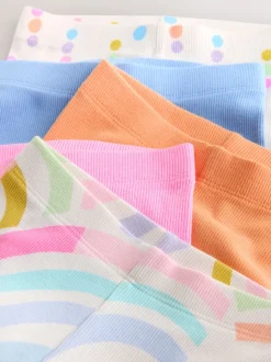 Next Arc-en-ciel pastel - Lot de 5 leggings côtelés (3mois-7ans) Clearance