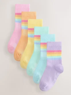 Little Bird by Jools Oliver Arc-en-ciel pastel - Lot de 6 paires de chaussettes à rayures Online