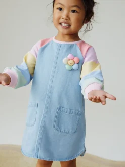 Next Arc-en-ciel pastel - Robe en jean raglan (3 mois-8 ans) Sale
