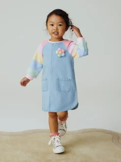 Next Arc-en-ciel pastel - Robe en jean raglan (3 mois-8 ans) Sale