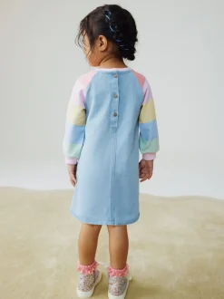 Next Arc-en-ciel pastel - Robe en jean raglan (3 mois-8 ans) Sale