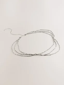 Next Argent - Ceinture Skinny métallisée à perles étagées Best