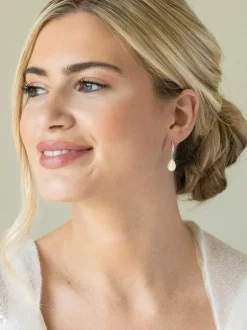 Ivory & Co Argent - Ivoire & Co Boucles d’oreilles pendantes en cristal et perles Salford Sale