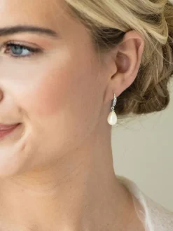 Ivory & Co Argent - Ivoire & Co Boucles d’oreilles pendantes en cristal et perles Salford Sale