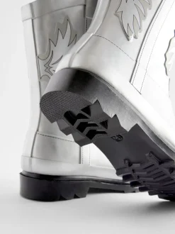 Next Argenté métallisé - Bottes en caoutchouc occidentales Best