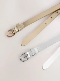 Next Argenté/doré - Lot de ceintures skinny en PU 2 Online