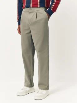 Next argile - Ajustement droit - Pantalons Chinos extensibles plissés avec taille élastique Clearance