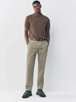 Next - Slim Fit (Slim Fit) - Pantalon chino stretch argile Outlet