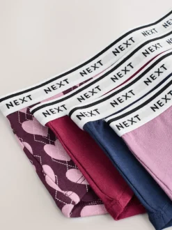 Next Argyle de marine - Lot de 4 culottes à logo en coton Court
