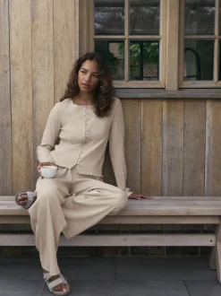 self. Avoine - soi-même. Pyjama côtelé boutonné Clearance