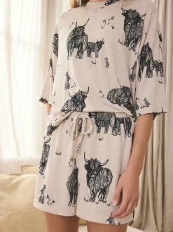 Next Avoine Hamish The Highland Cow - Ensemble pyjama court confortable Hot