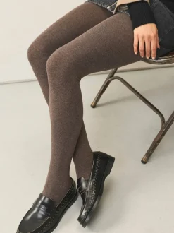 Next Avoine/chiné neutre - Lot de 2 collants en maille à poignée chaude Hot