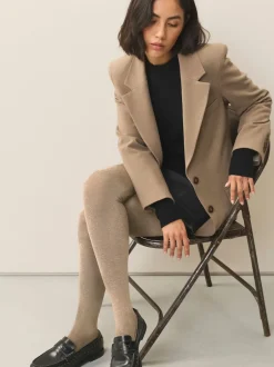 Next Avoine/chiné neutre - Lot de 2 collants en maille à poignée chaude Hot