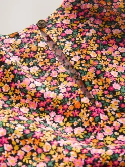 Next Baies roses ditsy - Robe à volants à manches longues (3-16ans) Outlet