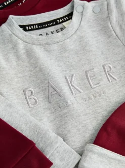 Baker by Ted Baker Barboteuse rouge/gris bordeaux et chapeau réversible Online