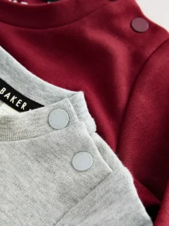 Baker by Ted Baker Barboteuse rouge/gris bordeaux et chapeau réversible Online